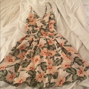 Papaya size large pink flower beachy dress